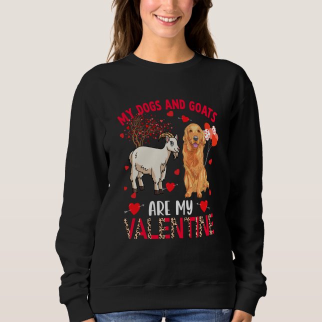 Camiseta Dogs And Goats Are My Valentine Golden Retriever W (Frente)