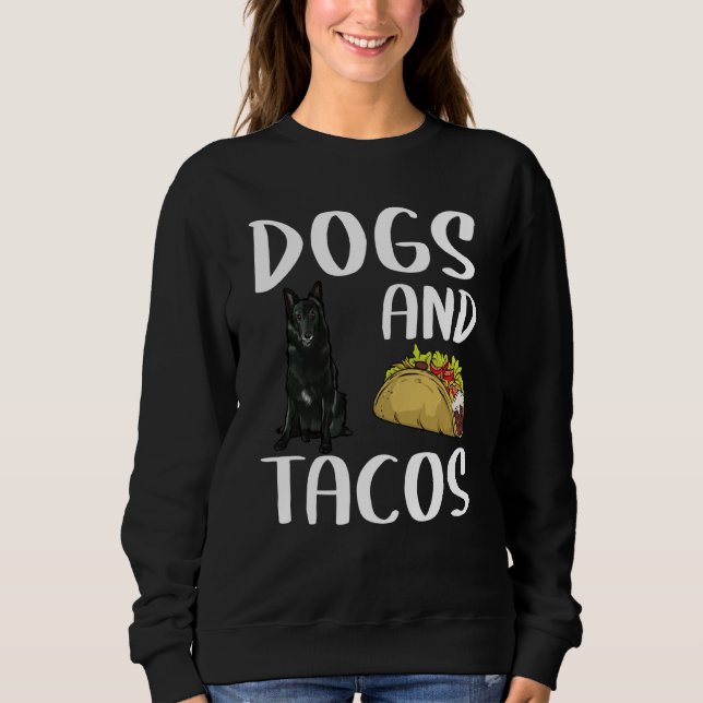 Camiseta Dogs And Tacos Belgian Sheepdog Mexican Food (Frente)
