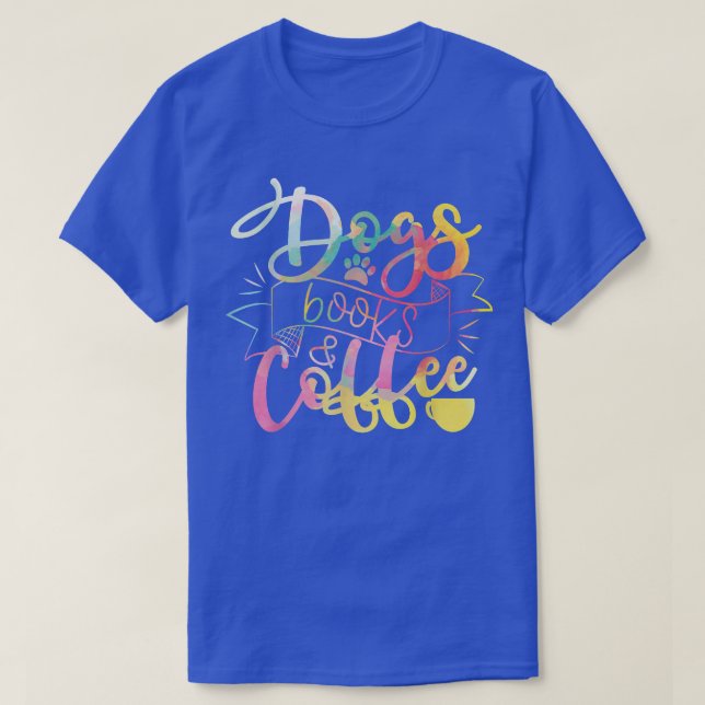 Camiseta Dogs Books And Coffee  (Frente do Design)