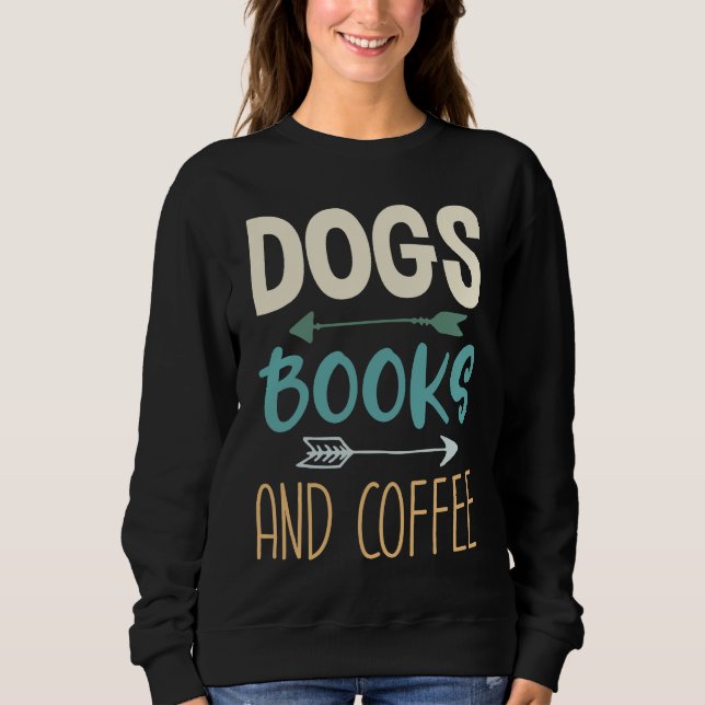 Camiseta Dogs Books And Coffee  Coffee Drinker Book Nerds   (Frente)