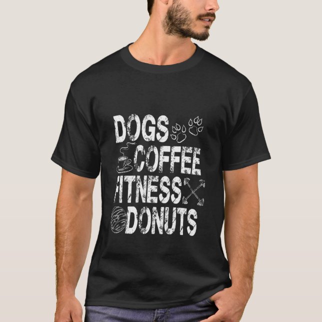 Camiseta Dogs Coffee Fitness Donuts Dog Dad Dog Mom Gym (Frente)