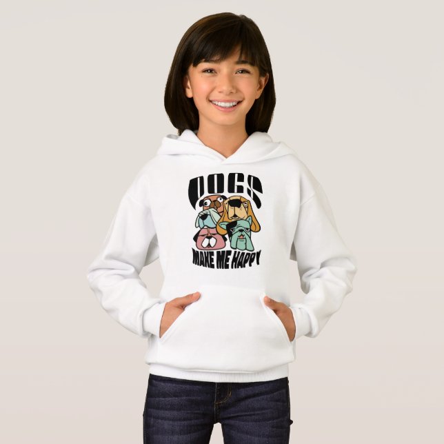 Camiseta Dogs Make Me Happy (Frente Completa)