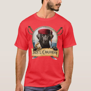 Camiseta Dogs of the Caribbean  Cute Black Labrador Pirate 