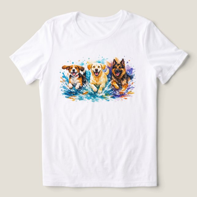 Camiseta Dogs Splashing (Design frontal)