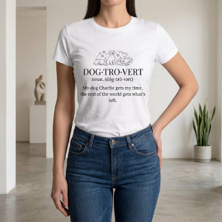 Camiseta Dogtrovert Funny Text Personalized Dog Mom