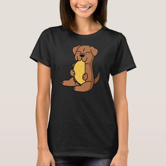 Camiseta Dogue De Bordeaux Comendo Um Cachorro De Taco (Frente)