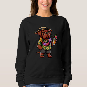 Camiseta Dogue De Bordeaux Hawaii Dog Funny Summer