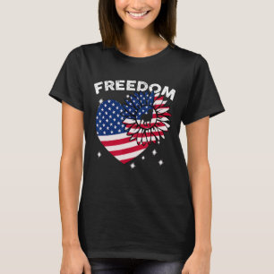 Camiseta Dogue De Bordeaux Sunflower Heart American Flag Fr