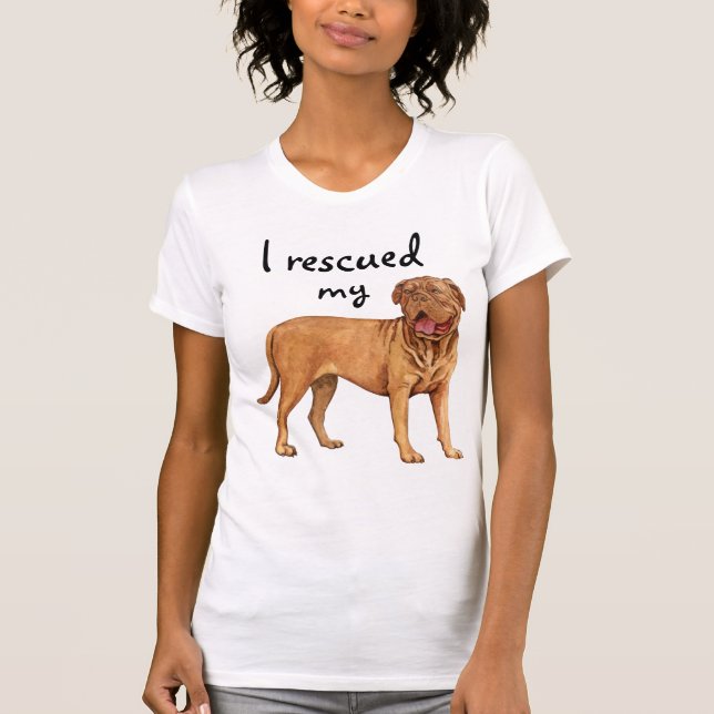 Camiseta Dogue de resgate de Bordeaux (Frente)