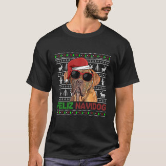 Camiseta Dogues De Bordeaux Dog Feliz Navidog Funny Christm