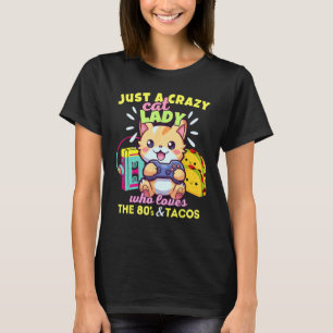 Camiseta Doida por Gatos Que Ama Gatos de Jogos Tacos & Os