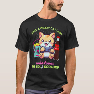 Camiseta Doida por Gatos que Ama Jogos Refrigerante & Os An