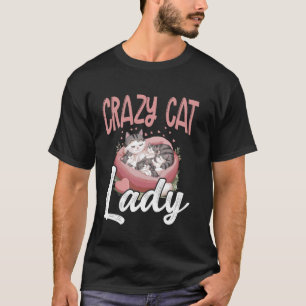 Camiseta Doida por Gatos Senhora Divertida Garotas Mulheres