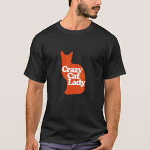 Camiseta Doida por Gatos Senhora Manga Longa Gato Laranja F