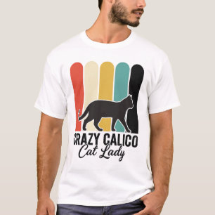 Camiseta Doida Senhora do Gato Malhado Vintage Retro Design