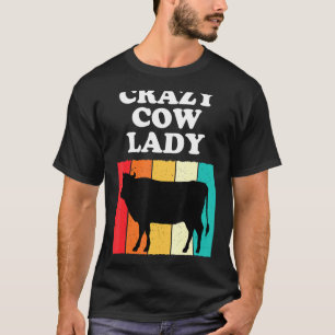 Camiseta Doida Vaca Senhora Vaca Garotas Mulheres Agricultu
