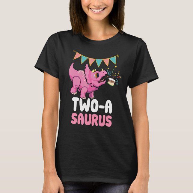 Camiseta Dois A Um Dinossauro Cute Kiddo Triceratops 1 (Frente)