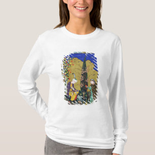 Camiseta Dois amantes em um pomar de florescência