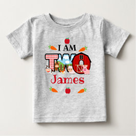 Camiseta DOIS Aniversário Animal de Fazenda | Aniversário Q