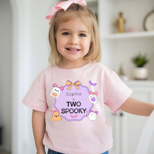 Camiseta Dois Aniversário de Dia das Bruxas Fantasmas Spook