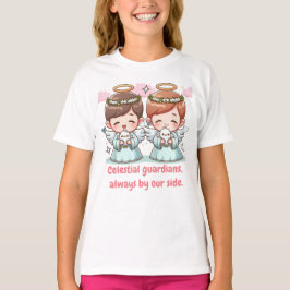 Camiseta Dois anjos, guardiões celestiais.