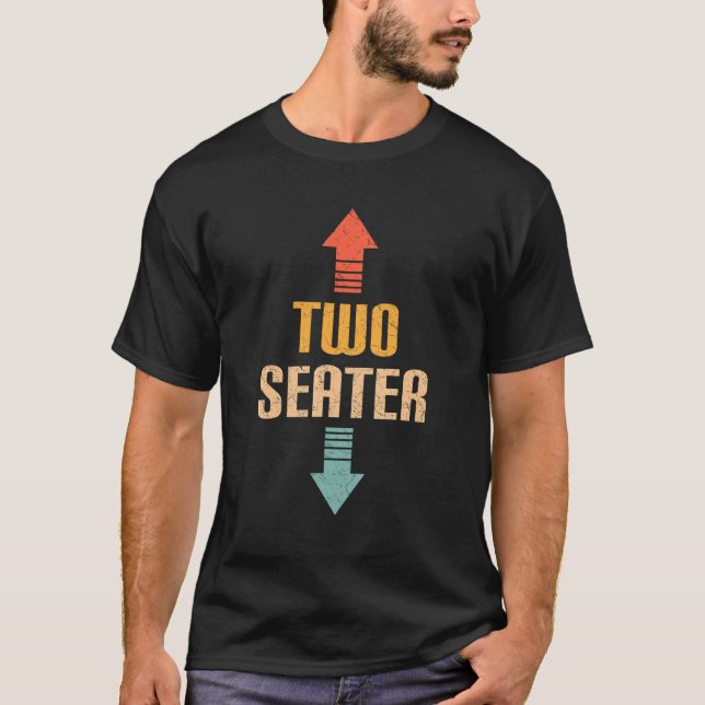 Camiseta Dois assentos 2 Sentados Seta Pai Piada Seta de  H (Frente)