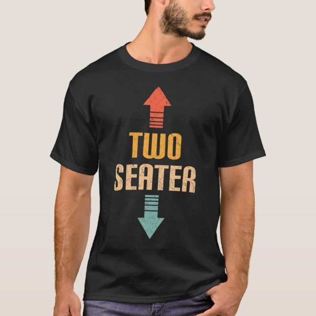 Camiseta Dois assentos 2 Sentados Seta Pai Piada Seta de  H (Frente)