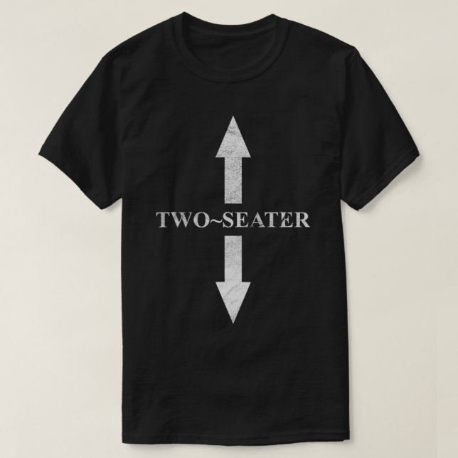 Camiseta Dois assentos 2 Seta de assento Piada Pai engraçad (Frente do Design)