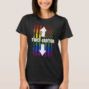 Camiseta Dois Assentos Arco-Íris Lgbtq Dois Assentos 2 Asse