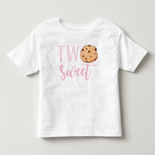 Camiseta Dois Biscoitos Cor-de-Rosa Doces de Aniversário (Frente)