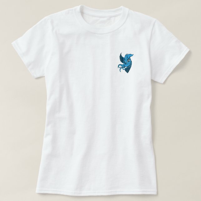 Camiseta Dois brincalhão tonificaram o pássaro azul (Frente do Design)