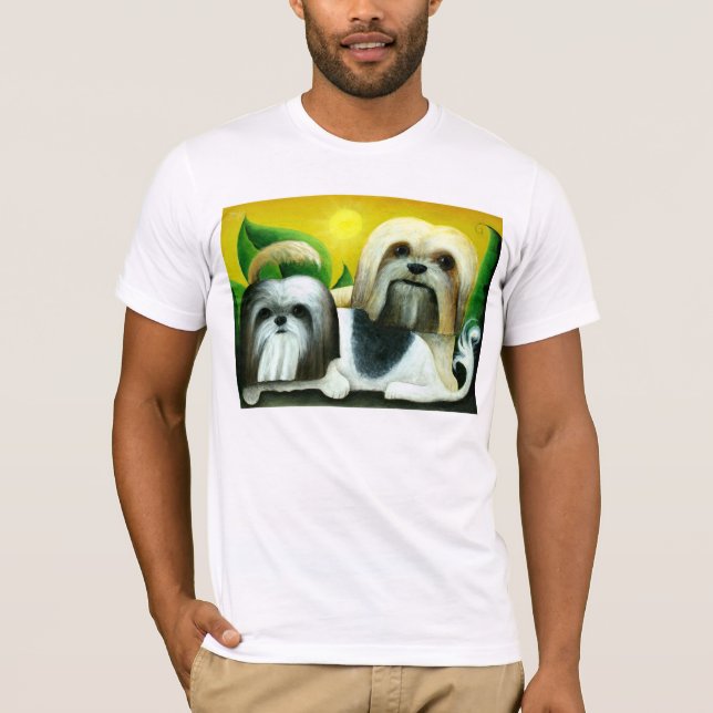 Camiseta Dois cães de Shih Tzu (Frente)