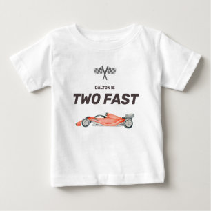 Camiseta Dois Carro Rápido Segundo Aniversário Toddler