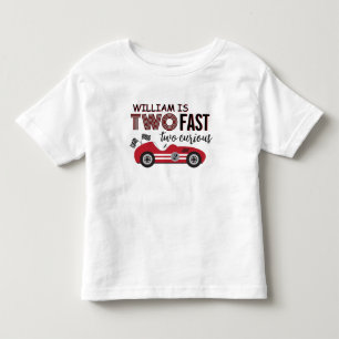 Camiseta Dois Carro Vermelho Rápido Segundo Aniversário