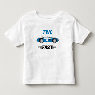 Camiseta Dois Carros de Corrida Azuis Antigos Rápidos Menin