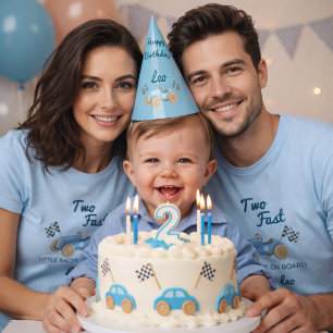 Camiseta Dois Carros de Corrida Rápidos Mãe 2º Aniversário 