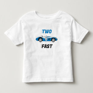 Camiseta Dois Carros de Corrida Vintage Azuis Rápidos Menin