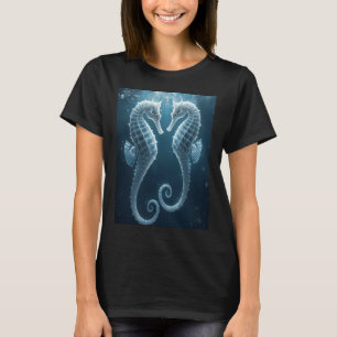 Camiseta Dois Cavalos-Marinhos Brancos de Barriga Grande