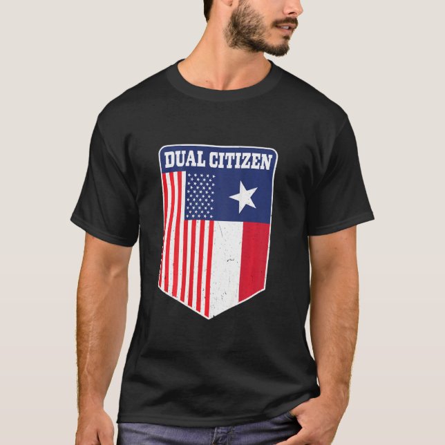 Camiseta Dois Cidadãos, Texas E América Orgulhosa Impressão (Frente)