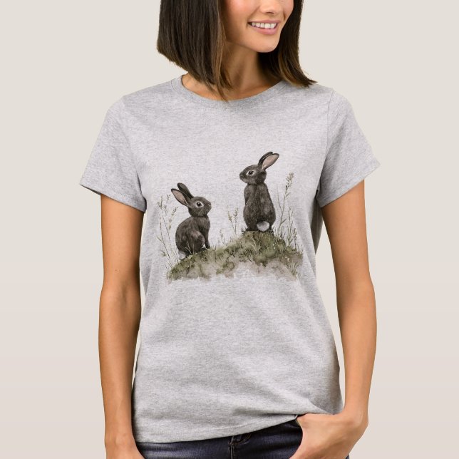 Camiseta Dois Coelhos Cinza Fumê (Frente)
