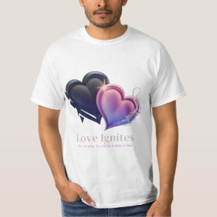 Camiseta Dois corações batendo no chá de homens