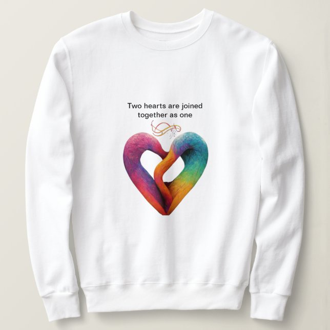 Camiseta dois corações se unem como um (Frente do Design)