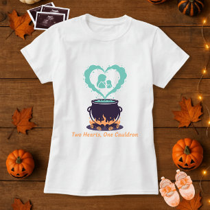 Camiseta Dois Corações Um Cauldron Spooky Gravidez Maternid