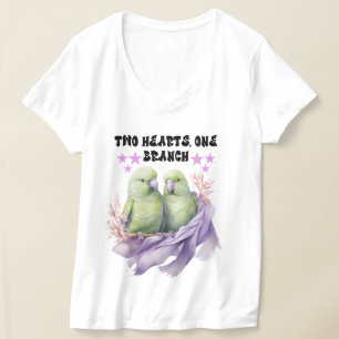 Camiseta Dois+Corações+Um+Ramificação+Camisa-T-Mulher