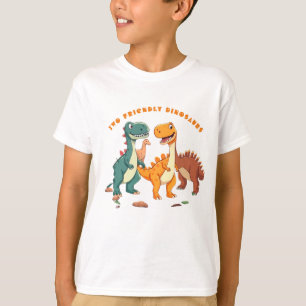 Camiseta Dois Dinossauros Cartoon Amigáveis