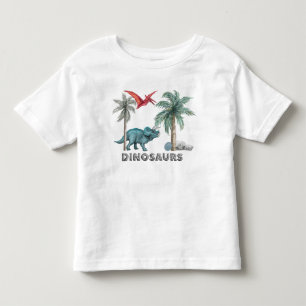 Camiseta Dois dinossauros Whimsical na selva
