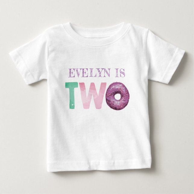 Camiseta Dois Doughnut Aniversário Personalizado (Frente)