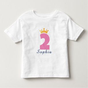 Camiseta Dois e o nome personalizado da coroa - Toddler T-S