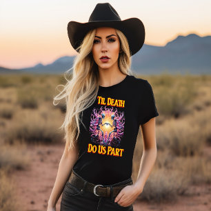 Camiseta Dois Esqueletos Segurando As Mãos Até A Morte Nos 