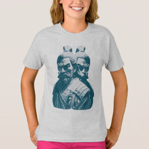 Camiseta Dois Estatuetas de Samurai Japoneses Design